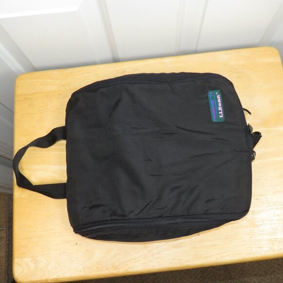 Vintage L.L. Bean Hanging Toiletry Travel Personal Organizer Bag Black w/ Logo - Picture 4 of 5